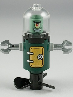 LEGO Minifigure-Plankton - Domed Helmet-SpongeBob SquarePants-BOB027-Creative Brick Builders